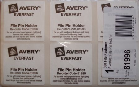 Avery Everfast 81996 Pin Holder Box 300.